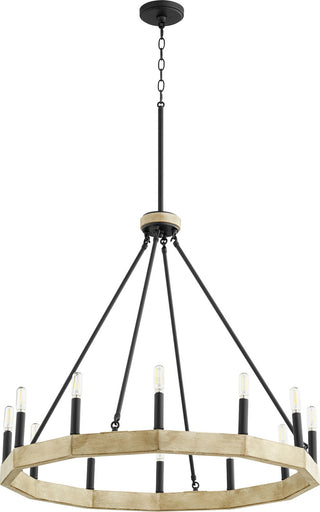 Alpine 12 Light Chandelier Textured Black w/ Driftwood finish