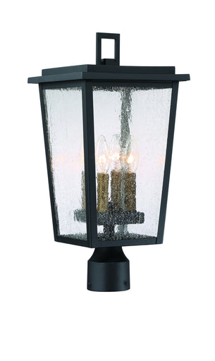 Cantebury Four Light Outdoor Post Mount Sand Black, Burnt Gold & Sand Black Candle Sleeves