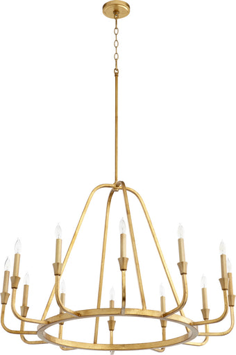 Marquee 12 Light Chandelier Gold Leaf