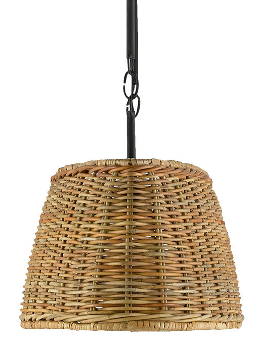 Currey and Company - 9000-0462 - Six Light Chandelier - Basket - Blacksmith/Natural