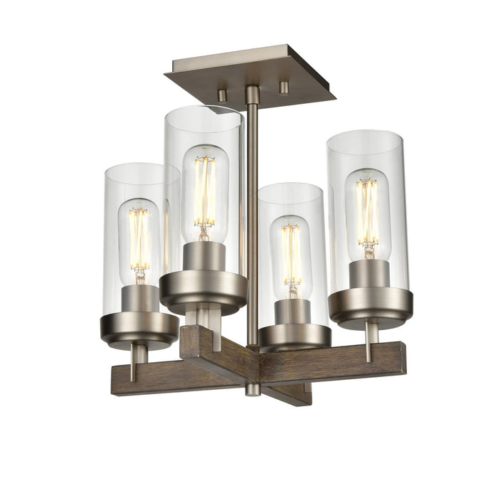DVI Lighting - DVP38611BN+BAW-CL - Four Light Semi-Flush Mount - Okanagan - Buffed Nickel