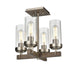 DVI Lighting - DVP38611BN+BAW-CL - Four Light Semi-Flush Mount - Okanagan - Buffed Nickel
