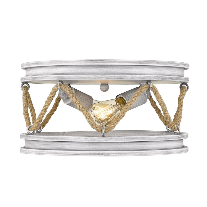 Golden - 1048-FM GDW - Two Light Flush Mount - Chatham - Gray Driftwood