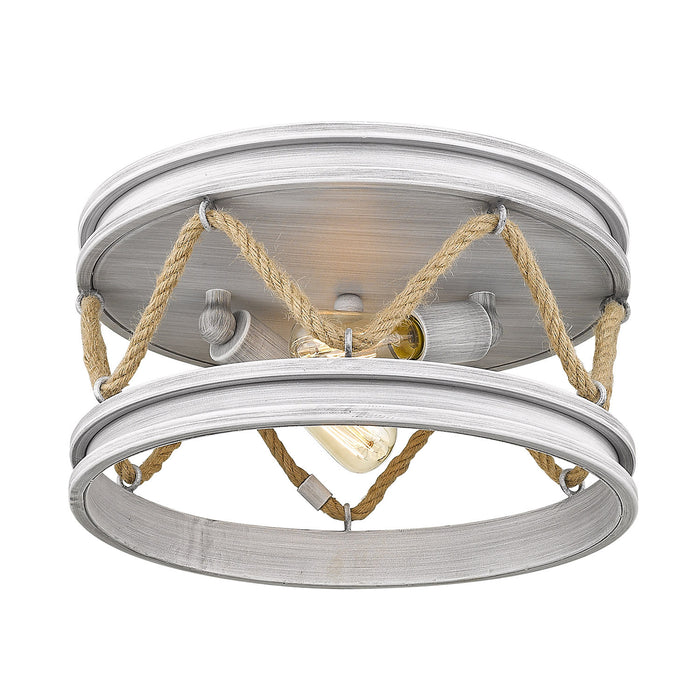 Golden - 1048-FM GDW - Two Light Flush Mount - Chatham - Gray Driftwood