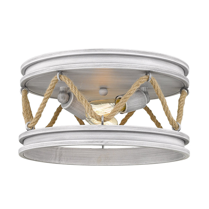 Golden - 1048-FM GDW - Two Light Flush Mount - Chatham - Gray Driftwood