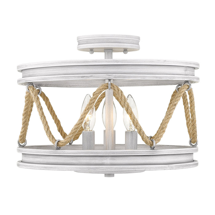 Golden - 1048-SF GDW - Three Light Semi-Flush Mount - Chatham - Gray Driftwood