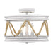 Golden - 1048-SF GDW - Three Light Semi-Flush Mount - Chatham - Gray Driftwood