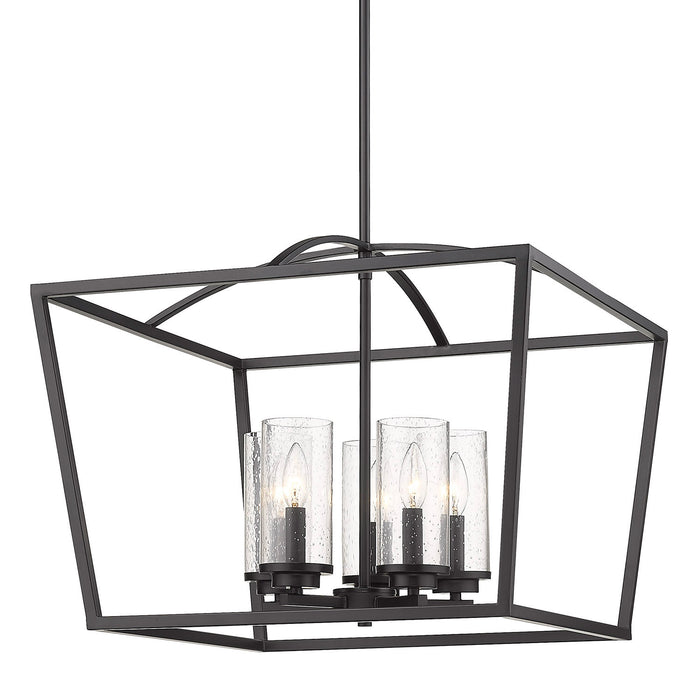 Golden - 4309-5 BLK-BLK-SD - Five Light Chandelier - Mercer - Matte Black