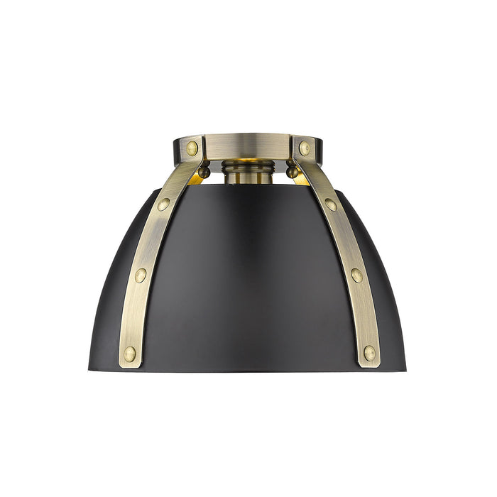 Golden - 6928-FM AB-BLK - One Light Flush Mount - Aldrich - Aged Brass
