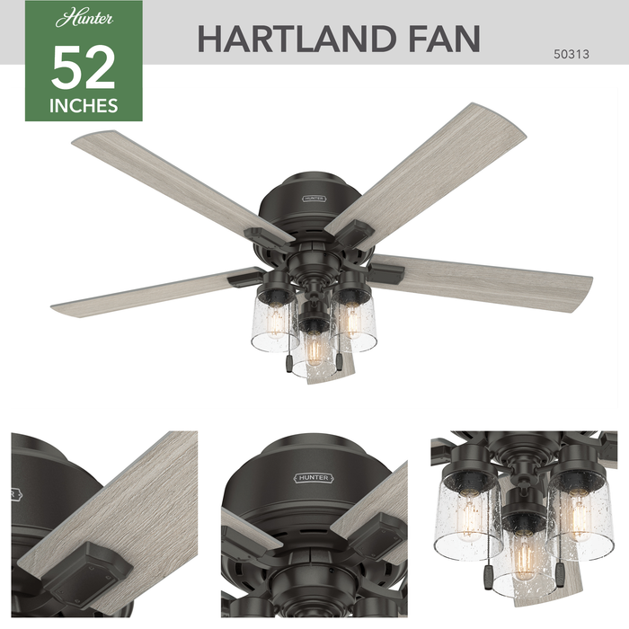 Hartland 52" Ceiling Fan-Fans-Hunter-Lighting Design Store