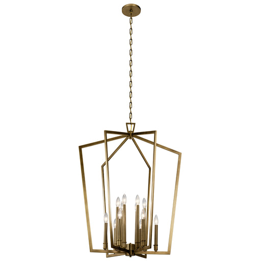 Abbotswell 12 Light Foyer Chandelier Natural Brass