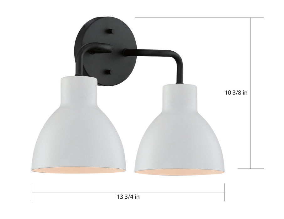 Nuvo Lighting - 60-6785 - Two Light Vanity - Sloan - Matte Black / Matte White