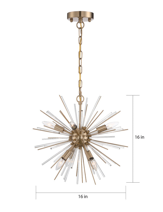 Nuvo Lighting - 60-6992 - Six Light Chandelier - Cirrus - Vintage Brass