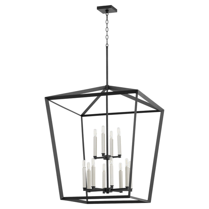 Quorum - 6809-12-69 - 12 Light Entry Pendant - Manor - Textured Black