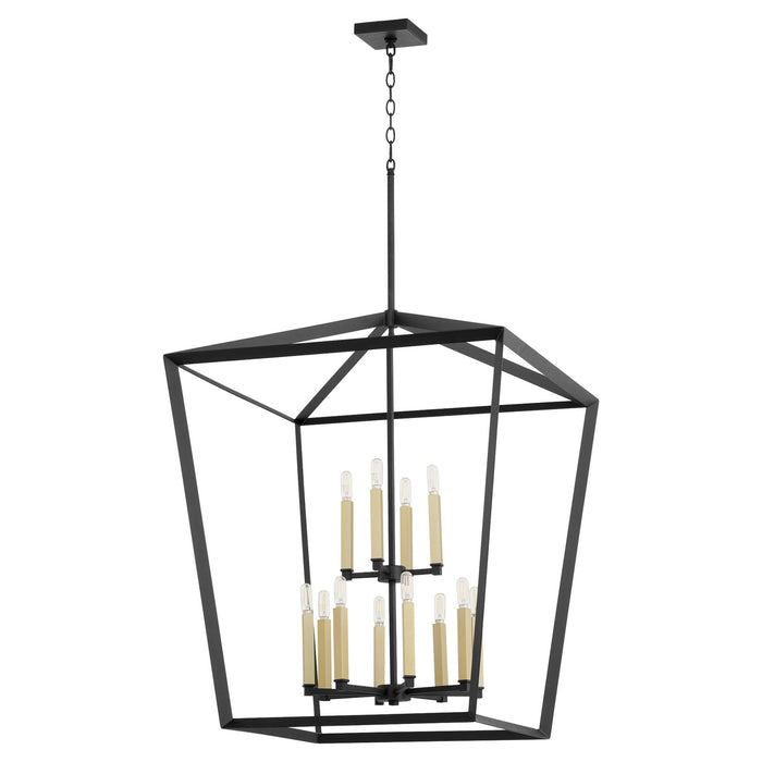 Quorum - 6809-12-69 - 12 Light Entry Pendant - Manor - Textured Black
