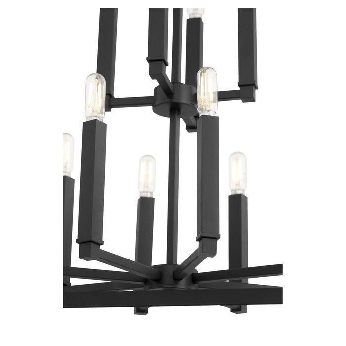 Quorum - 6809-12-69 - 12 Light Entry Pendant - Manor - Textured Black