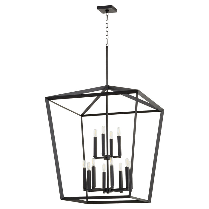 Quorum - 6809-12-69 - 12 Light Entry Pendant - Manor - Textured Black