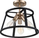 Nuvo Lighting - 60-6643 - Three Light Semi Flush Mount - Chassis - Copper Brushed Brass / Matte Black