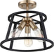 Nuvo Lighting - 60-6643 - Three Light Semi Flush Mount - Chassis - Copper Brushed Brass / Matte Black