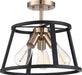 Nuvo Lighting - 60-6643 - Three Light Semi Flush Mount - Chassis - Copper Brushed Brass / Matte Black