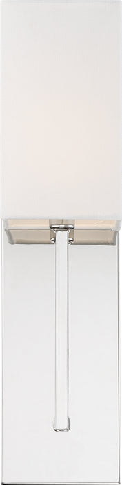 Nuvo Lighting - 60-6693 - One Light Wall Sconce - Vesey - Polished Nickel / White Fabric