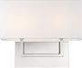 Nuvo Lighting - 60-6718 - Two Light Vanity - Tribeca - Polished Nickel / White Fabric