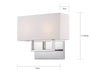 Nuvo Lighting - 60-6718 - Two Light Vanity - Tribeca - Polished Nickel / White Fabric