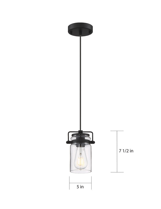 Nuvo Lighting - 60-6732 - One Light Mini Pendant - Antebellum - Matte Black / Clear Glass