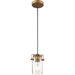Nuvo Lighting - 60-6735 - One Light Mini Pendant - Antebellum - Vintage Brass / Clear Glass