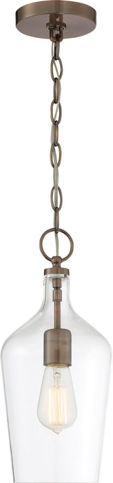 Nuvo Lighting - 60-6748 - One Light Pendant - Hartley - Antique Copper / Clear Glass