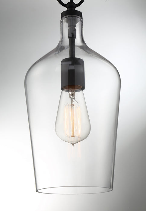 Nuvo Lighting - 60-6749 - One Light Pendant - Hartley - Matte Black / Clear Glass