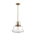 Nuvo Lighting - 60-6757 - One Light Pendant - Basel - Burnished Brass / Clear