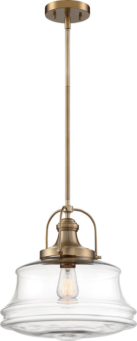 Nuvo Lighting - 60-6757 - One Light Pendant - Basel - Burnished Brass / Clear