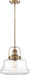 Nuvo Lighting - 60-6757 - One Light Pendant - Basel - Burnished Brass / Clear