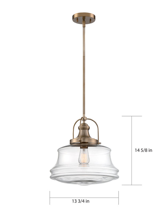 Nuvo Lighting - 60-6757 - One Light Pendant - Basel - Burnished Brass / Clear