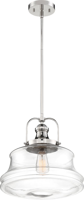 Nuvo Lighting - 60-6758 - One Light Pendant - Basel - Polished Nickel / Clear Glass