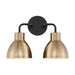 Nuvo Lighting - 60-6792 - Two Light Vanity - Sloan - Matte Black / Burnished Brass
