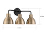 Nuvo Lighting - 60-6793 - Three Light Vanity - Sloan - Matte Black / Burnished Brass