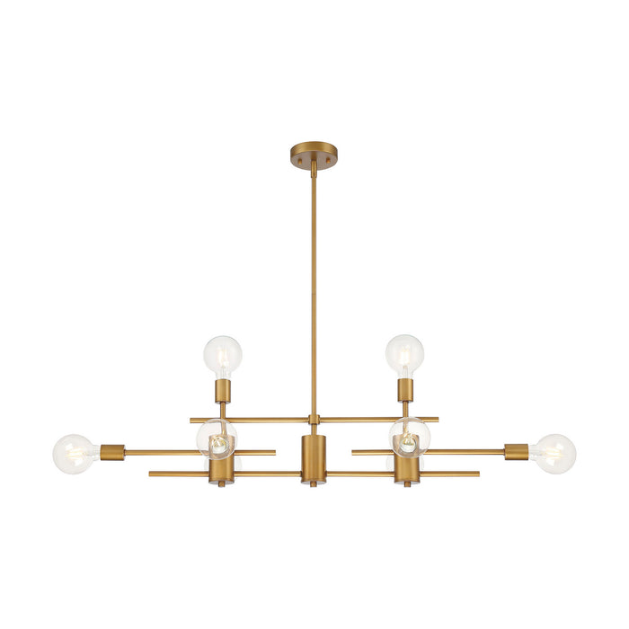 Nuvo Lighting - 60-6872 - Eight Light Island Pendant - Delphi - Aged Gold