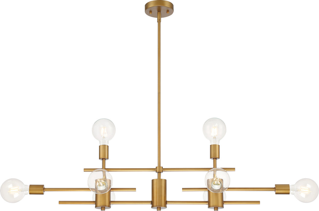 Nuvo Lighting - 60-6872 - Eight Light Island Pendant - Delphi - Aged Gold