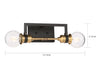 Nuvo Lighting - 60-6972 - Two Light Vanity - Intention - Warm Brass / Black