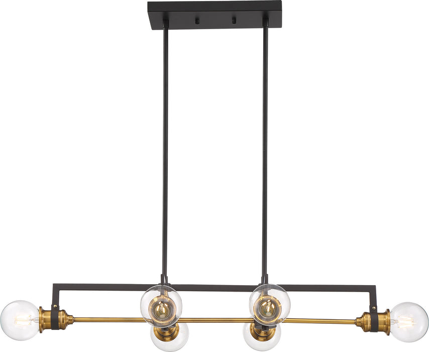 Nuvo Lighting - 60-6977 - Six Light Island Pendant - Intention - Warm Brass / Black