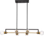 Nuvo Lighting - 60-6977 - Six Light Island Pendant - Intention - Warm Brass / Black