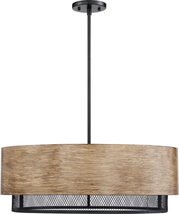 Nuvo Lighting - 60-6980 - Five Light Pendant - Barrique - Black / Honey Wood