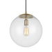 Visual Comfort Studio - 6801801EN7-848 - One Light Pendant - Leo-Hanging Globe - Satin Brass