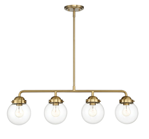 Knoll Four Light Island Pendant Brushed Gold