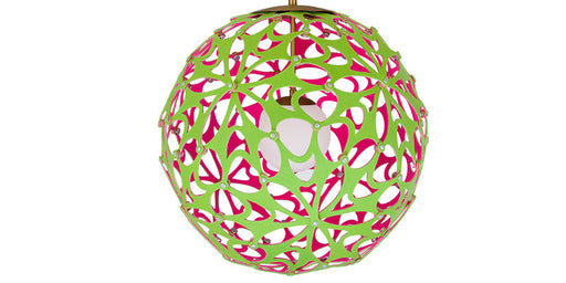 Modern Forms - PD-89948-GN/PK-AB - LED Chandelier - Groovy - Green/Pink & Aged Brass