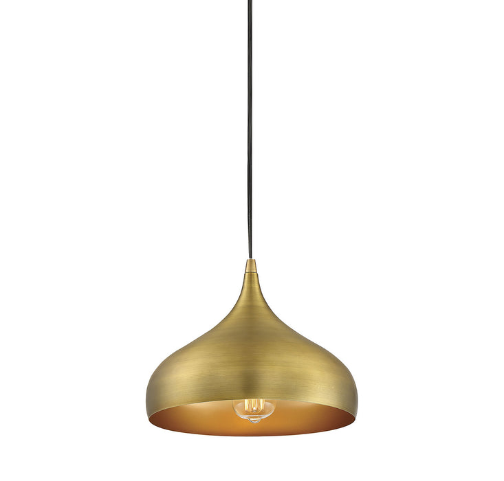 Meridian - M70075NB - One Light Mini Pendant - Mmin2 - Natural Brass