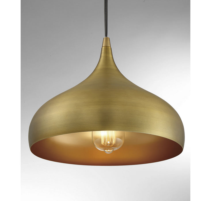 Meridian - M70075NB - One Light Mini Pendant - Mmin2 - Natural Brass