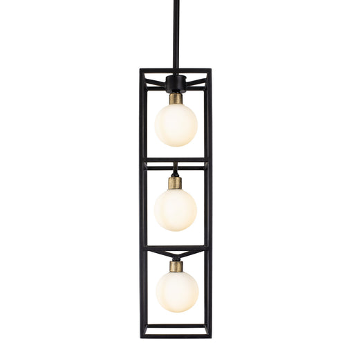 Plaza Three Light Foyer Pendant Carbon/Havana Gold